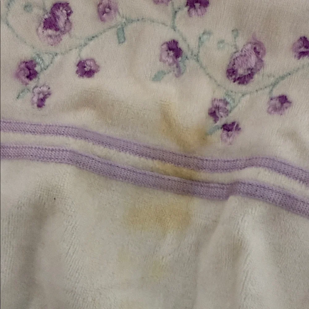 Carter's Cream Sweatshirt with Lavender Floral Embroidery